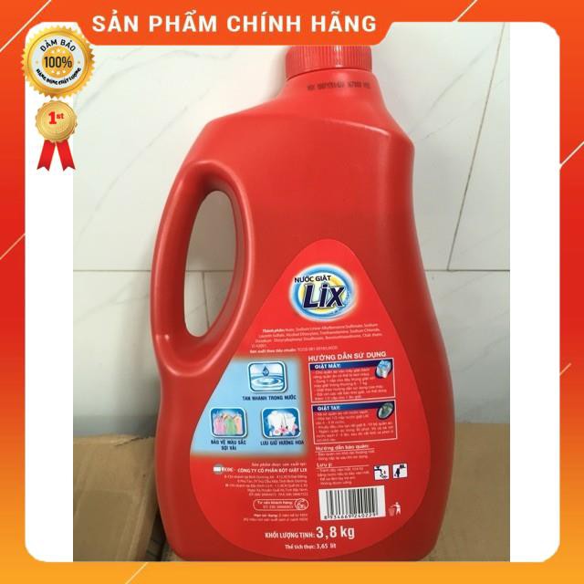 Nước Giặt LIX 3,6kg -Tẩy Sạch Vết Bẩn- Dùng Cho Giặt Tay Và Máy GIặt