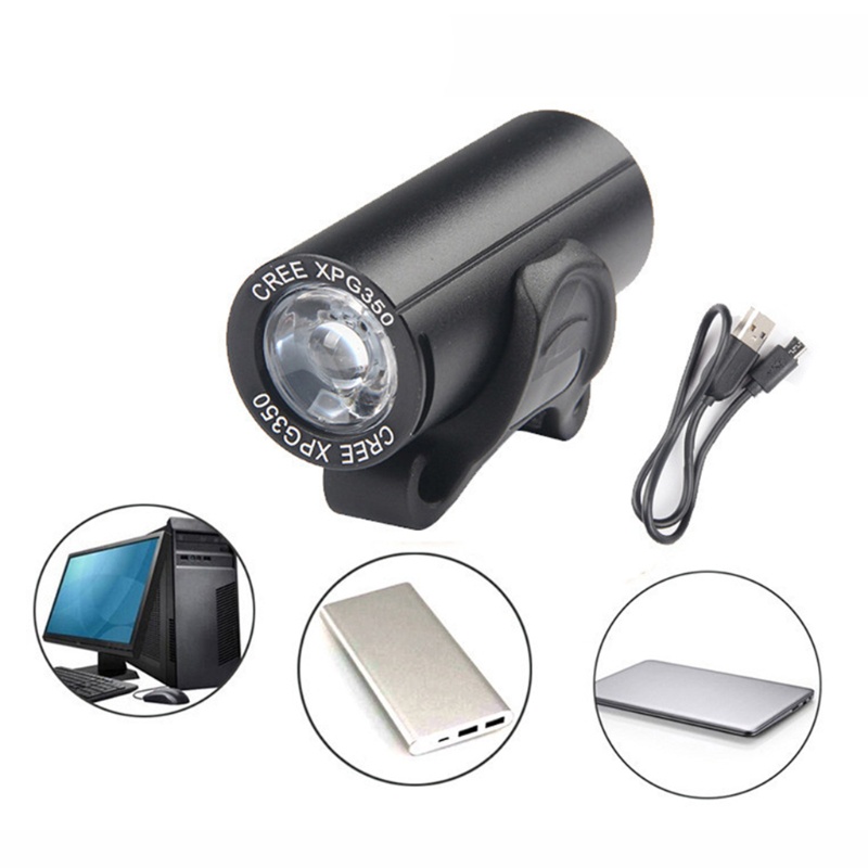 Đèn Pha LED Sạc USB Chống Nước Gắn Phía Trước Xe Đạp