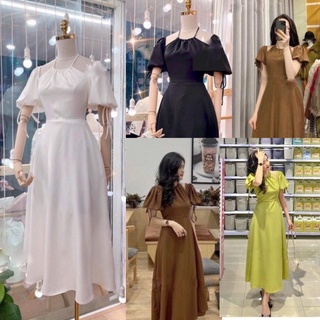 ẢNH THẬT (60-90KG) Nhiều màu MINSTORE Bigsize Đầm maxi cổ yếm D922