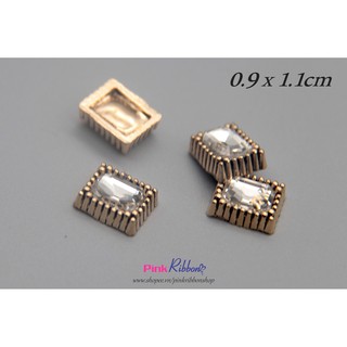 Set 2 cái - Charm CN nhí đá trắng phụ kiện thời trang, gắn lên phụ kiện tóc, làm phụ kiện nơ bờm kẹp tóc, DIY