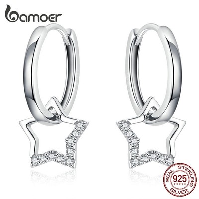 Bamoer Bông Tai bạc 925 Hình Ngôi Sao bse276