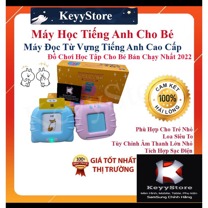 ❤️KeyyStore❤️ Máy học Tiếng Anh Cho Bé , Máy Đọc Từ Vựng Tiếng Anh hàng chuẩn 2022 gồm 224 từ Sạc Điện An Toàn Cho Bé