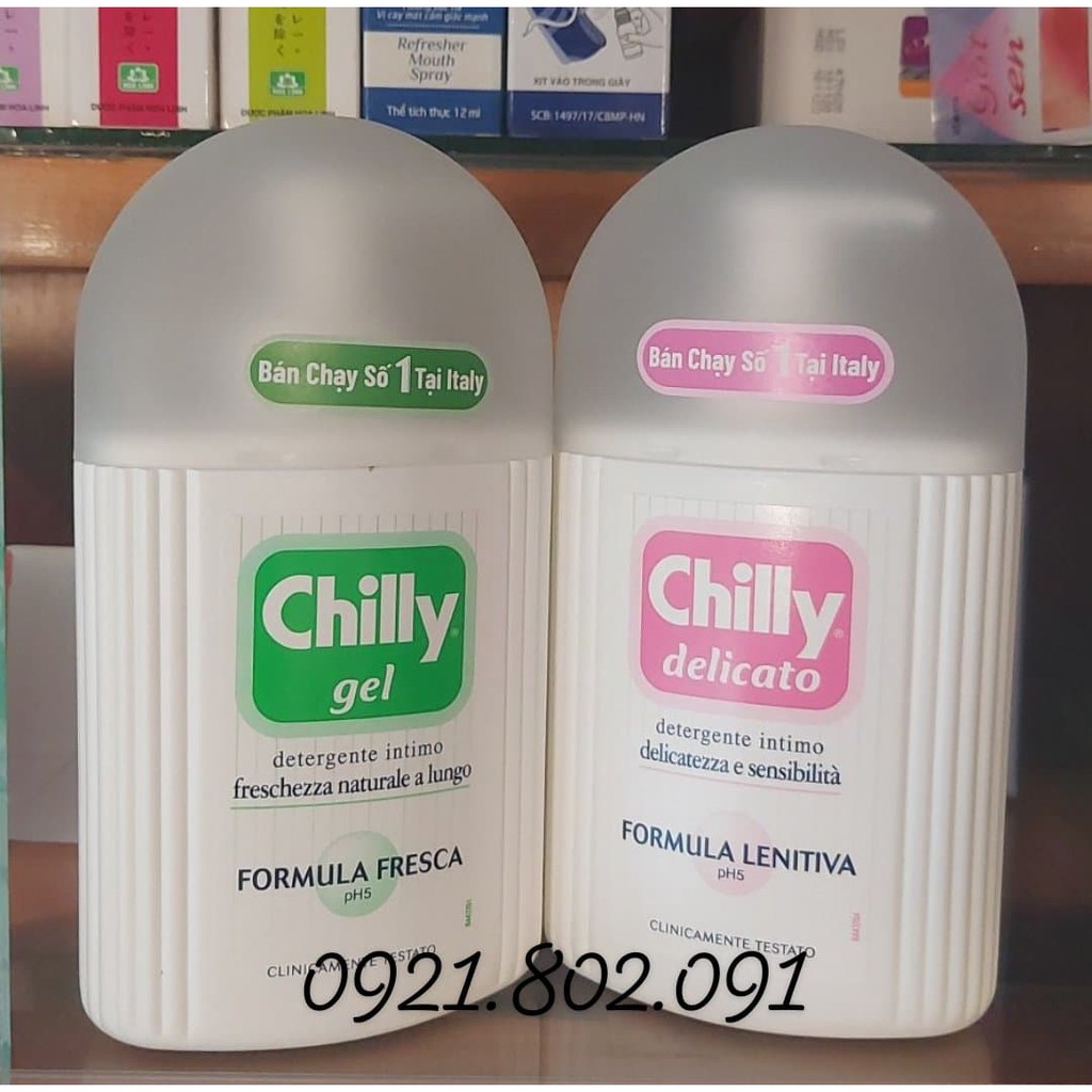 Chilly Gel dung dịch vệ sinh phụ nữ, Delicato (chai 200ml) sản phẩn số 1 tại Ý