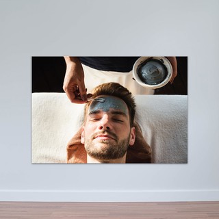 Tranh treo tường Spa “Đắp mặt nạ dưỡng da cho nam” | Tranh phòng massage T3285