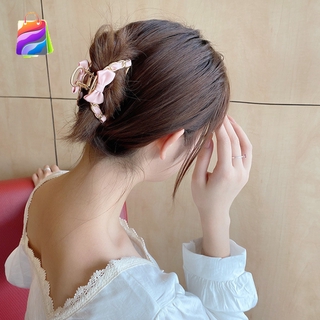 Bow-knot Metal Grabbing Clip Hairpin Back of Head Hairpin Hair Grab Bath Hair Clip Headdress JP