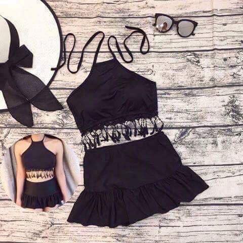 Bikini 2 Mảnh, Quần Váy Cạp Cao Che Bụng, Monokini SAVVY