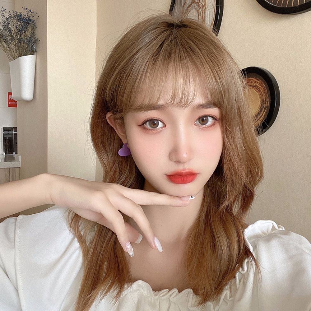 Khuyên Tai Hình Trái Tim Màu Tím Phong Cách Hàn Quốc Đơn Giản Cho Nữ