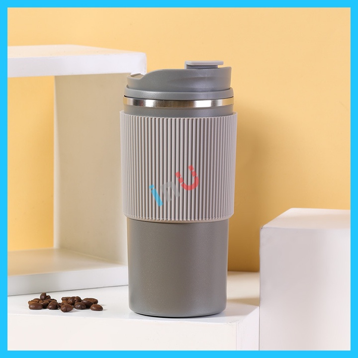 HCM - Ly giữ nhiệt uống cà phê cao cấp có silicon chống trượt 450ml