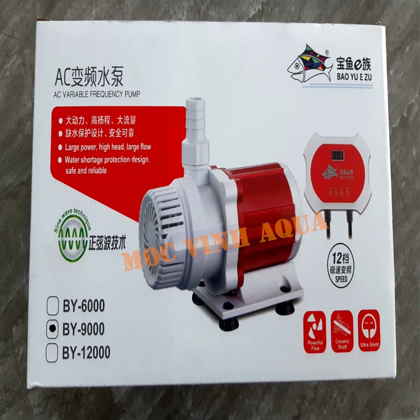 Máy bơm bể cá Baoyu BY-9000 / BY-12000 Siêu Tiết Kiệm Điện, Có Bảng Điều Khiển 12 Chế Độ