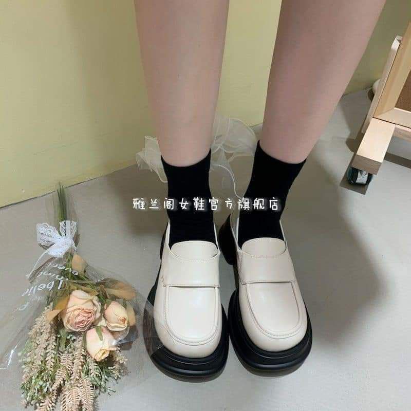 Giày lười búp bê nữ phong cách ulzzang đế cao 4cm