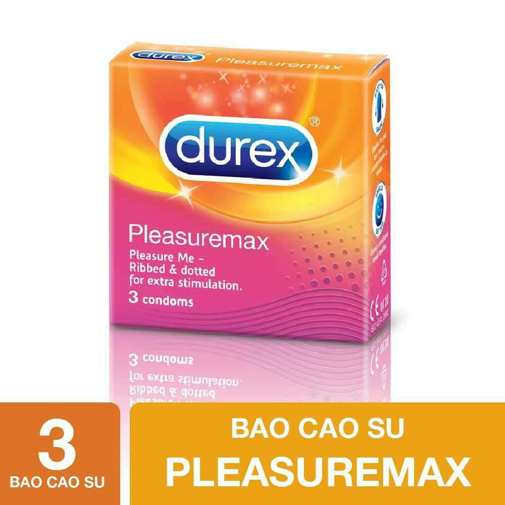 Combo 3 Loại Bao Cao Su Durex : Bcs gân gai Pleasuremax , kéo dài thời gian Performa, siêu mỏng Fetherlite