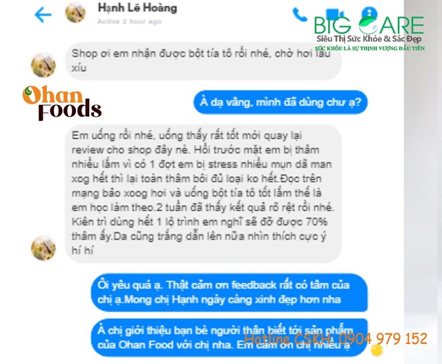 Bột Tía Tô Ohan Green Cao Cấp Organic 100%,Sấy Lạnh Nhật Bản Hỗ Trợ Giảm Cân Xóa Nám Đẹp Da 50g