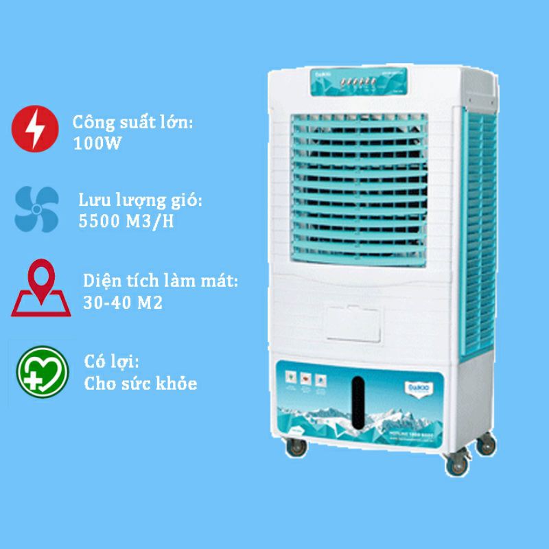 Quạt điều hòa Daikio DKA-05500A, máy làm mát không khí hơi nước công nghiệp dân dụng bảo hành 12 tháng  Daikiosan 5500A