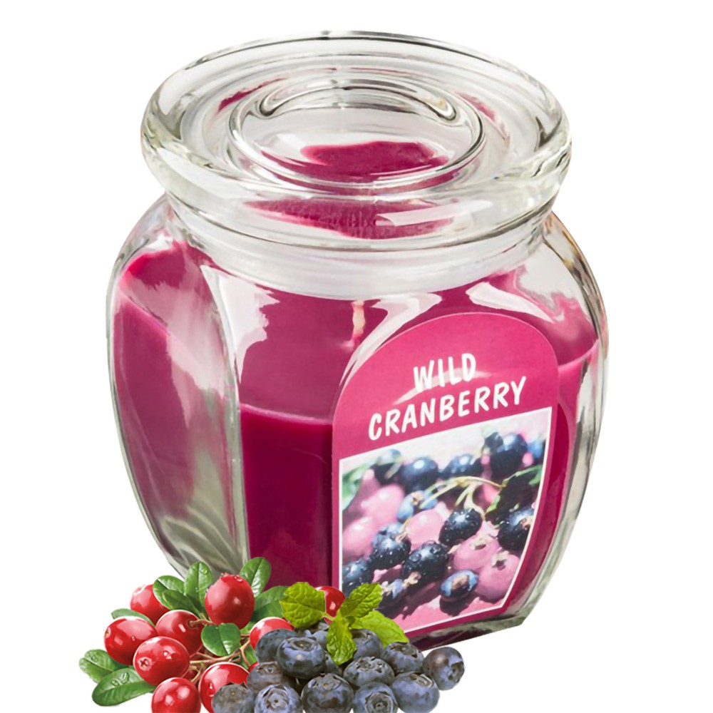 Nến thơm thư giãn Bolsius Wild Cranberry 305g - việt quất hoang dã, khử mùi, không khói, tinh dầu thiên nhiên