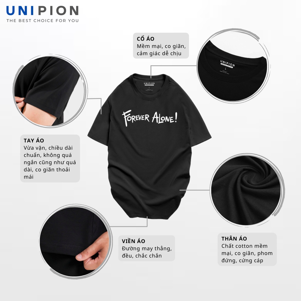 Áo thun nam cổ tròn ALONE vải Cotton co giãn, dày dặn, form regular fit