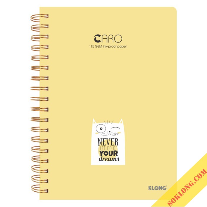 Sổ 200 trang B5 lò xo kép Caro/ Dotgrid Klong bìa cứng giấy siêu dày chống lem mực, vở Klong bullet journal