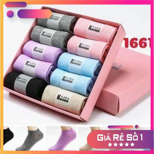 [ SIÊU KHUYẾN MẠI ] Hộp 10 đôi tất chống thối chân cho nữ sợi tre.