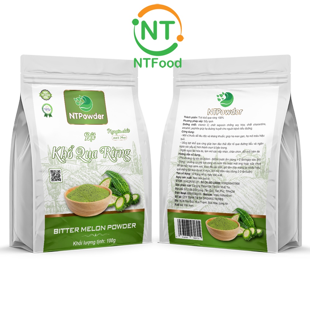 Bột Khổ Qua Rừng sấy lạnh nguyên chất NTPOWDER 100gr túi zipper - Nhất Tín Food