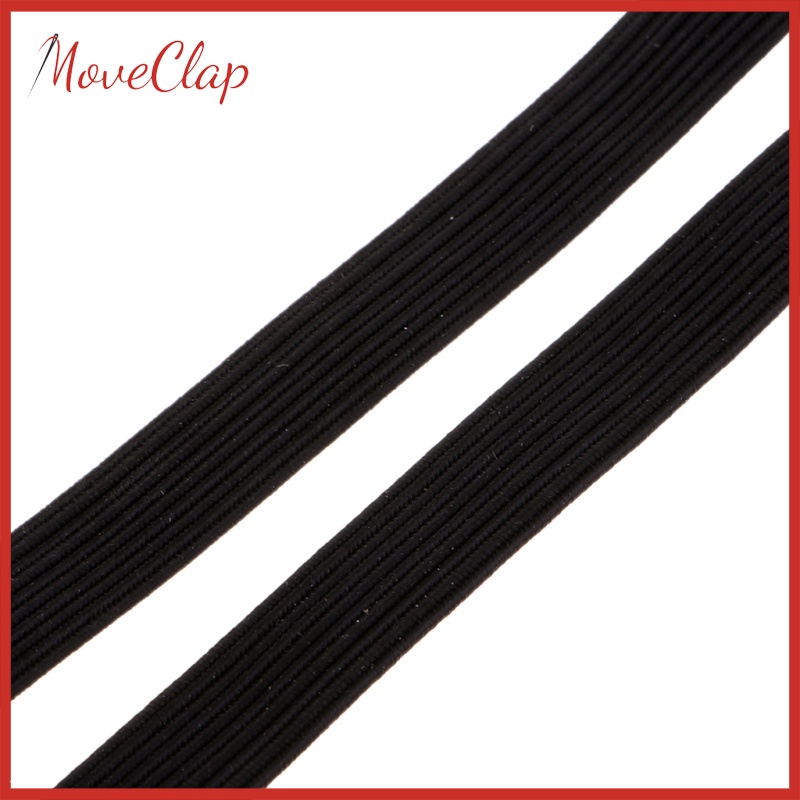 Dây Co Giãn Dẹt 12mm May Áo Ngực / Quần Thể Thao Co Giãn Màu Đen