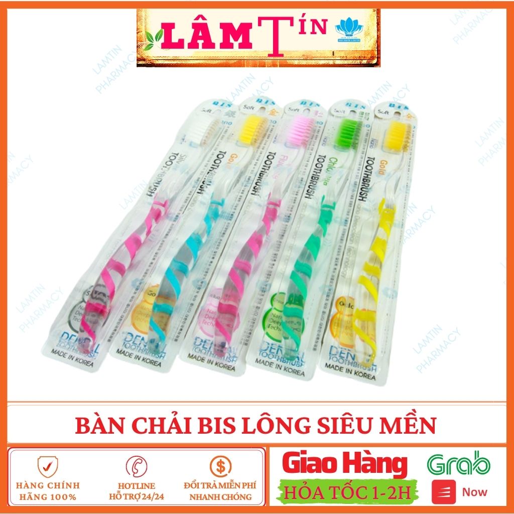 Bàn chải đánh răng lông siêu mềm Bis NANO GOLD  nhập khẩu chính hãng Hàn Quốc