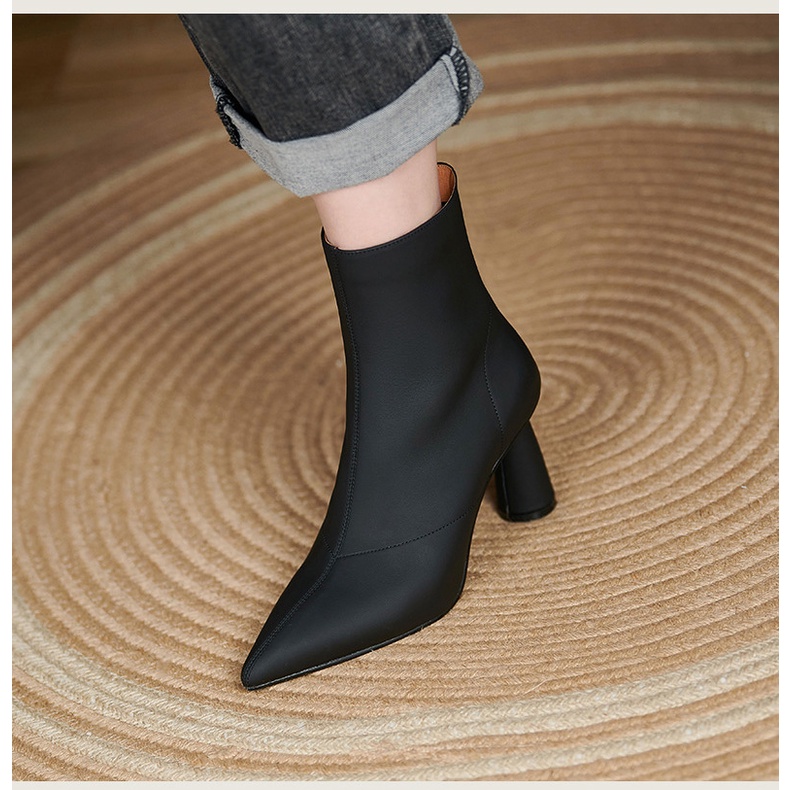 Giày bốt cổ thấp đế dày chất liệu thoáng khí thời trang xuân thu cho nữ | BigBuy360 - bigbuy360.vn