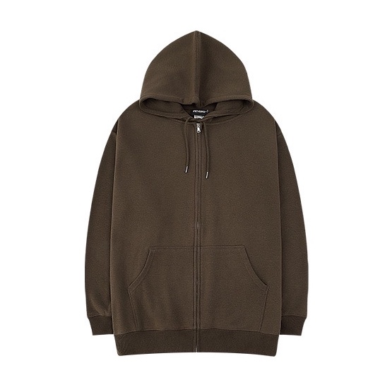 Áo hoodie zip unisex, áo nỉ có mũ khóa kéo unisex form rộng chính hãng Nelly Heybig 6 màu trơn basic siêu hot 2021