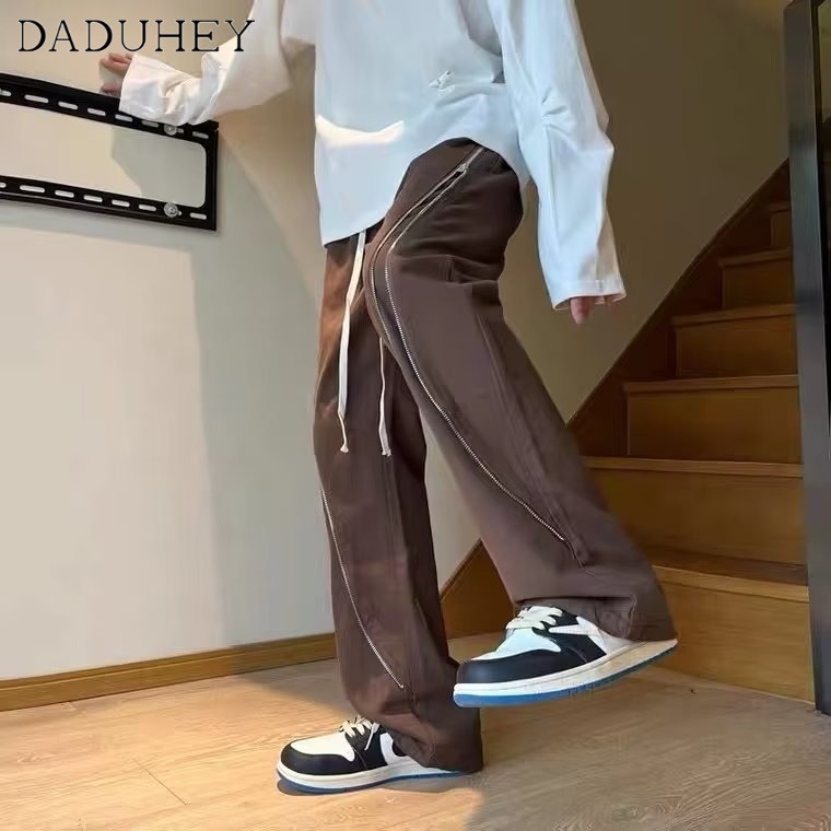 DaDuHey 2022 Hong Kong Style Ins Trendy Retro Easy Matching Casual Pants Fashionable Loose Straight Cargo