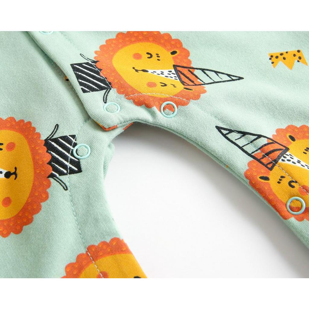 Bộ áo liền quần dài tay in họa tiết hoạt hình đáng yêu cho bé trai và bé gái