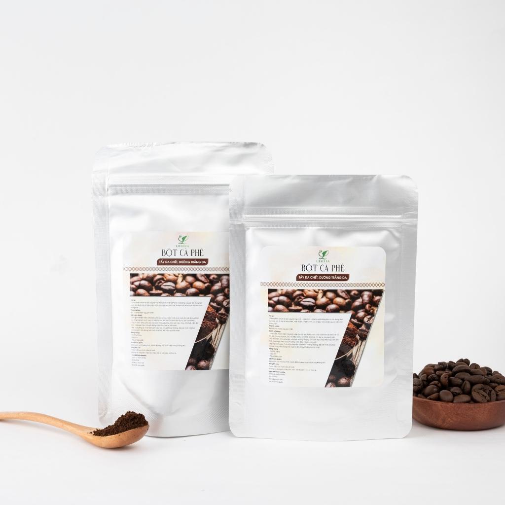 Bột Cà Phê Leosia nguyên chất 100G - Đắp mặt và body giúp tẩy da chết, Dưỡng trắng da