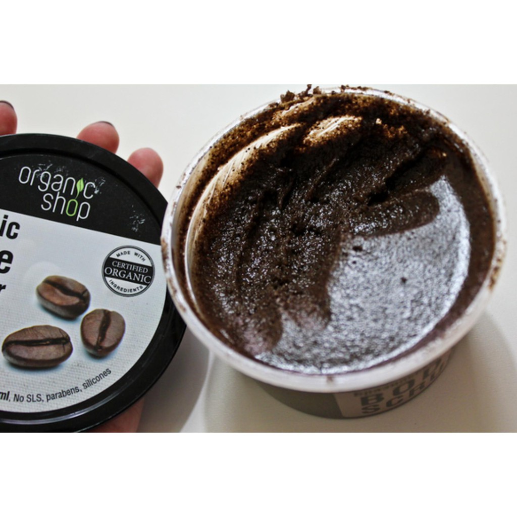 Tẩy da chết toàn thân Organic Coffee &amp; Sugar Body Scrub giúp tái tạo, da làm sạch da và lỗ chân lông
