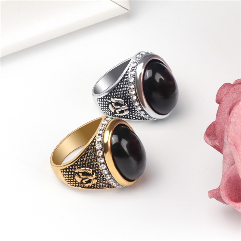 Nhẫn Thép Không Gỉ Đính Đá Zircon Thời Trang Cho Nam