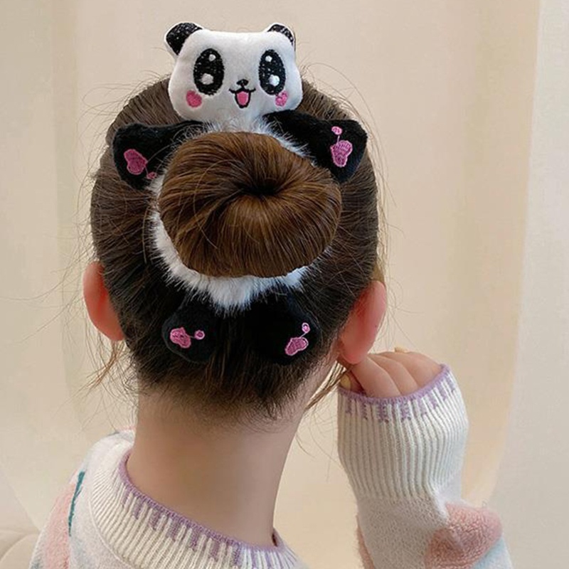 Dây Cột Tóc Phủ Lông Hình Động Vật Dễ Thương Thời Trang Cho Nữ