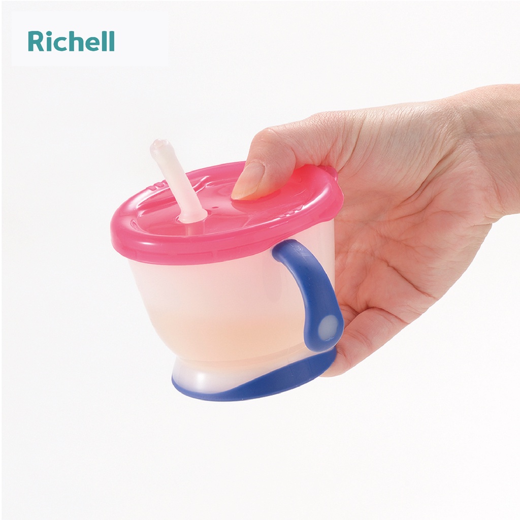 Cốc tập uống 3 giai đoạn Richell 150ml chống sặc ống hút silicone