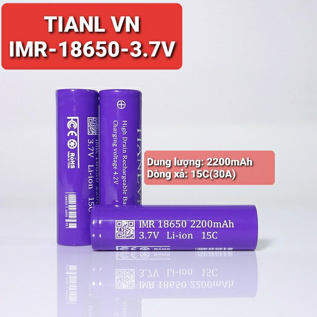 CELL PIN TIANL VN - IMR 18650 - 2200mah XẢ 15C(30A)