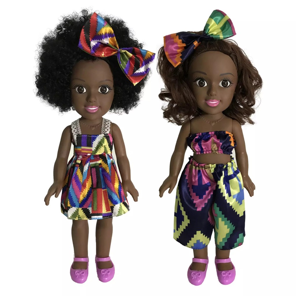 Búp Bê Tái Sinh Vinyl Da Đen Châu Phi  African Doll 35cm