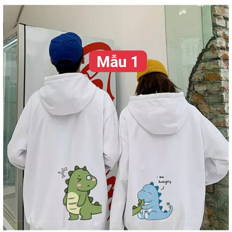 Các mẫu áo hoodie đôi hình cute chất nỉ bông dày siêu ấm