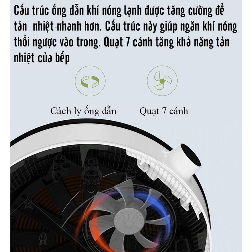 Bếp từ đơn Xiaomi Mijia Mi DCL002CM Bếp Từ Ăn Lẩu Dạng Tròn Mặt Kính Cường Lực Công Suất 2100W Cao Cấp VT124