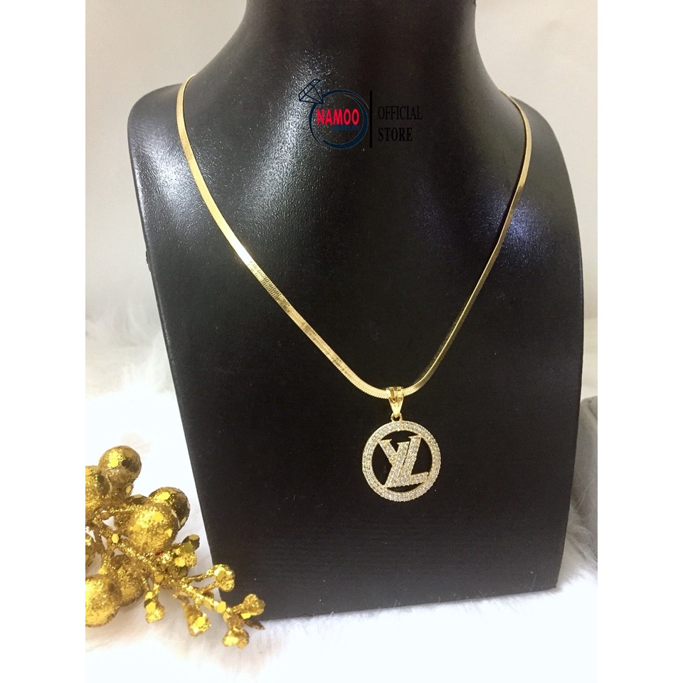 Dây Chuyền Titan Nữ V837 Kết Hợp Dây Dẹt Bản Lớn Dài Dây 50cm Namoo Jewelry