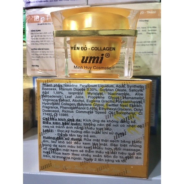 Kem UMI yến đỏ trắng da- mụn-mờ thâm -chống nắng hủ 25G