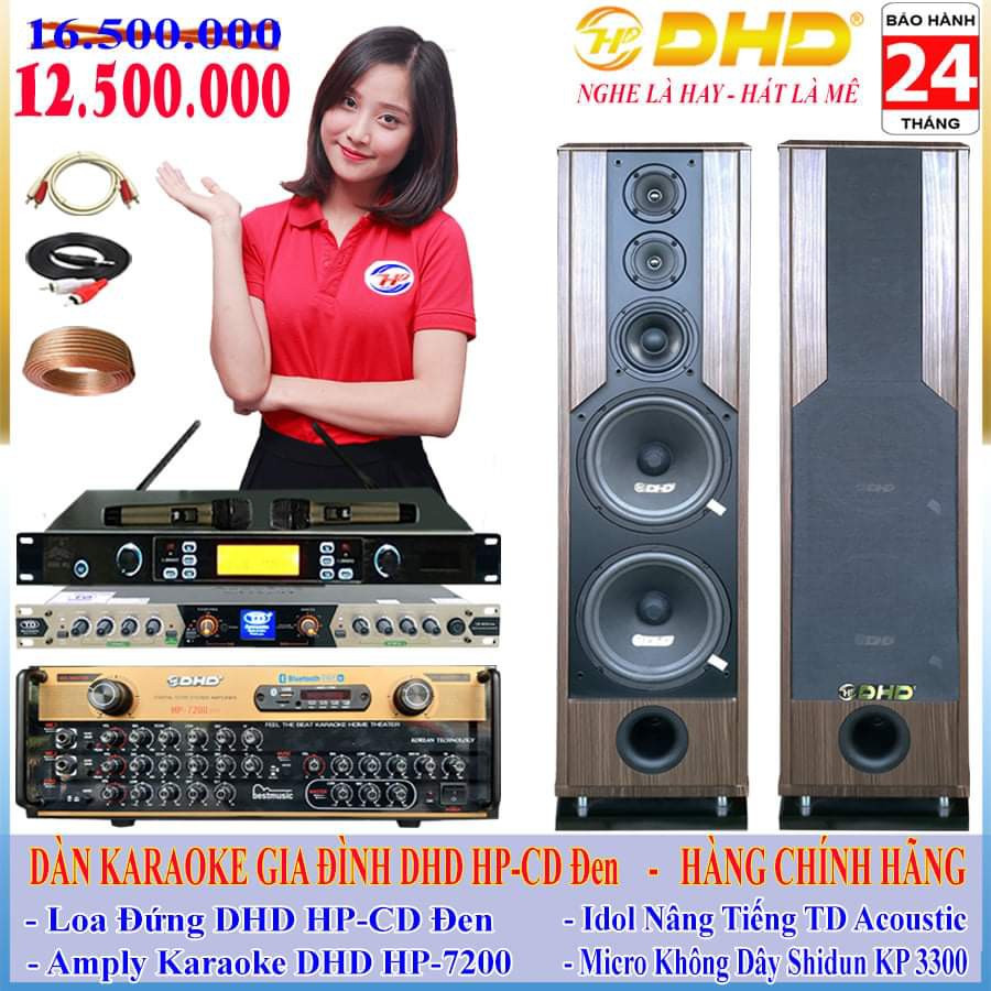DÀN KARAOKE DHD HP-980 GOLD AMPLY+MIC+BXL