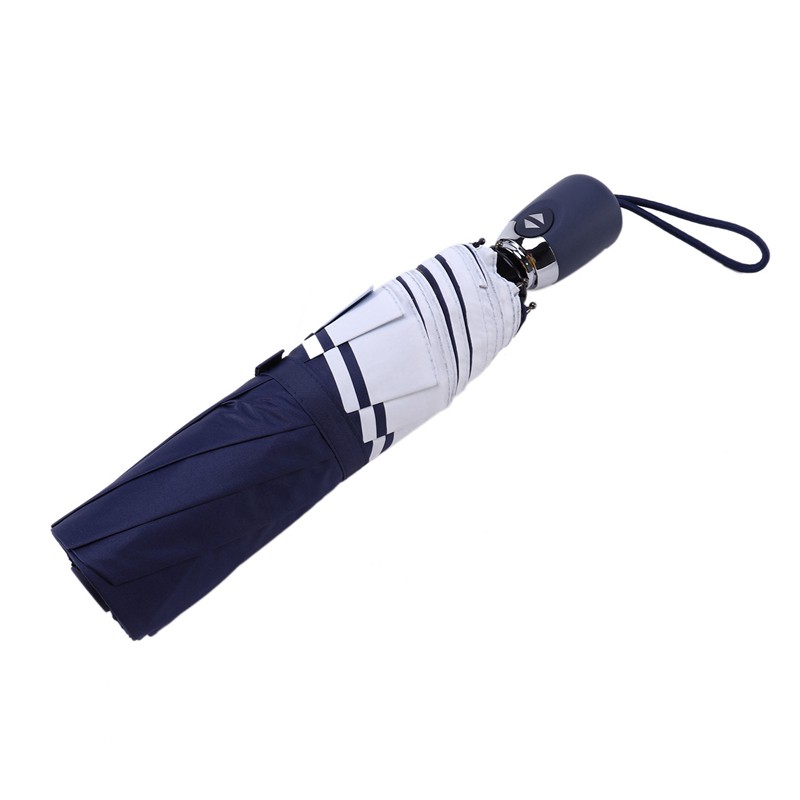 [On Sale]Anti Uv Navy Superfine Straight Rod Uv Long Sunny And Rainy Umbrella For Women Blue