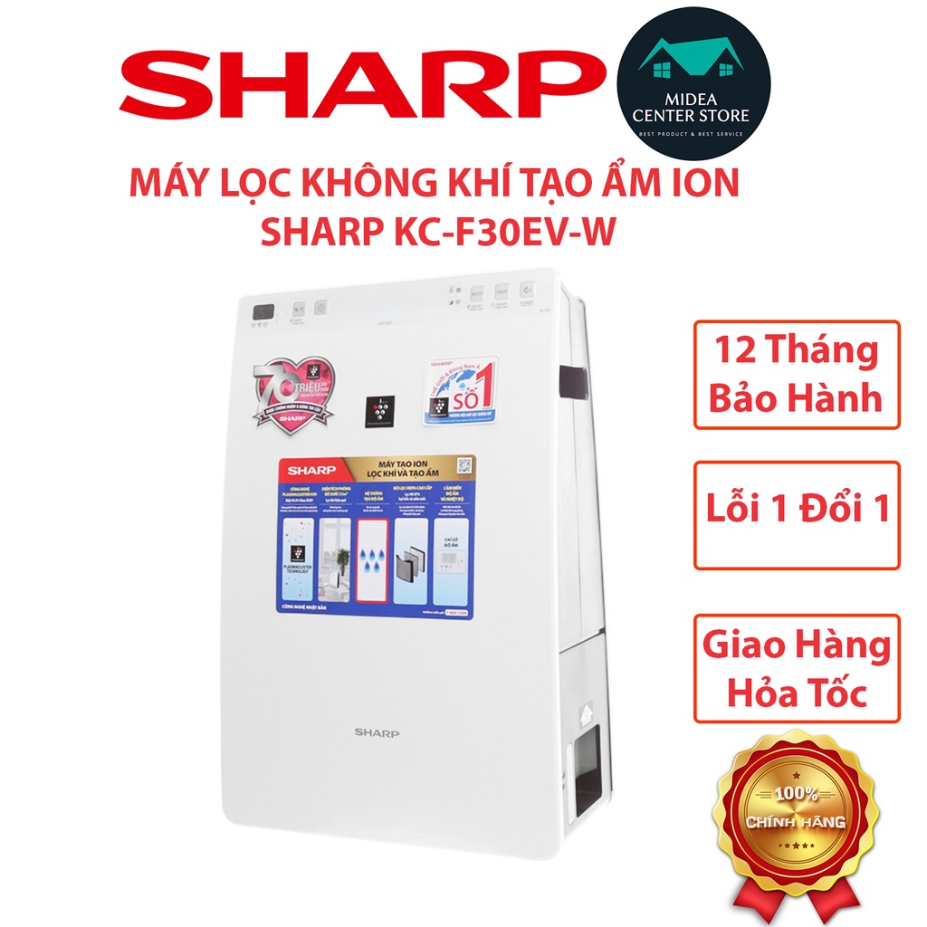 [Chính Hãng] Máy lọc không khí tạo ẩm Sharp KC-F30EV-W, lỗi 1 đổi 1, bảo hành 12 tháng toàn quốc