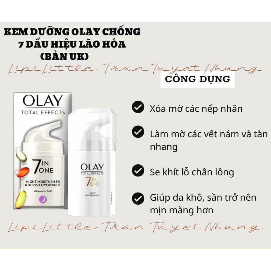 Kem Dưỡng Ban Đêm Olay Tatal Effects 7 In 1 Night Bản UK 50ml