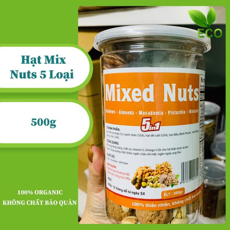 [Mới ra lò] Hạt Mix Nuts 5 loại  Hạt Macca – Hạnh nhân – Hạt Dẻ cười – Hạt Điều – Hạt Óc chó  GIÀU CHẤT XƠ, TỐT CHO TIM