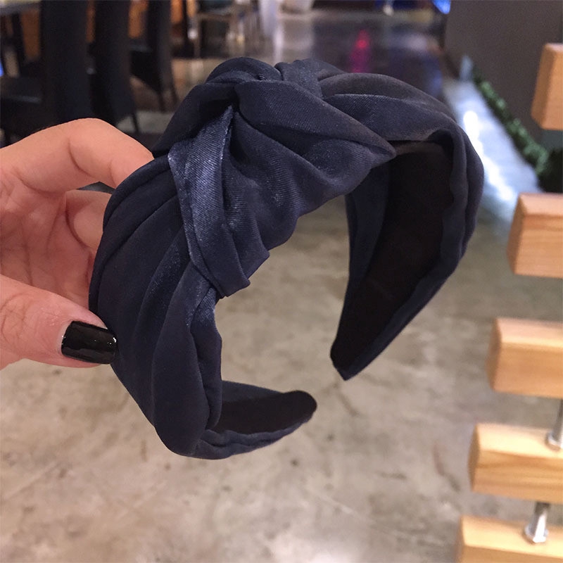 Băng đô bản to họa tiết thắt nơ màu trơn sang trọng cho nữ