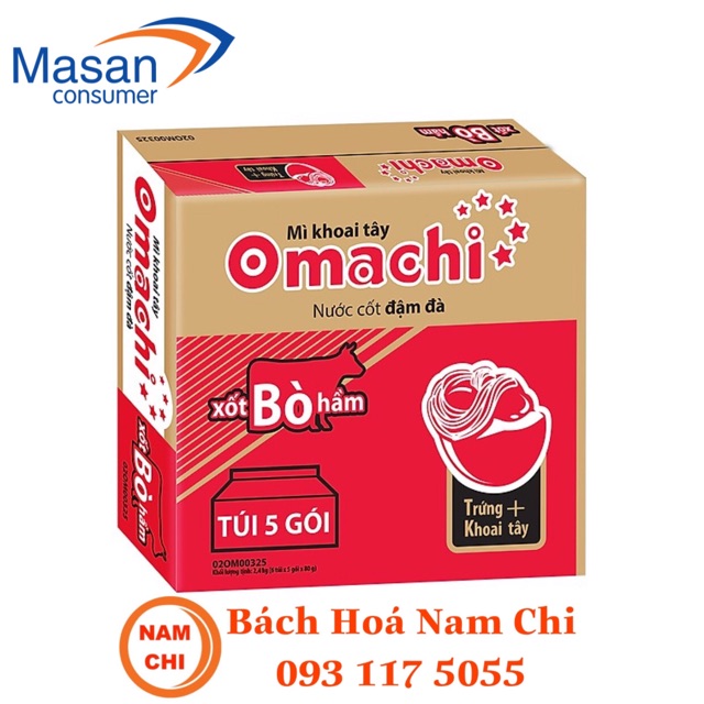 Thùng 30 Gói Mì Gói Omachi Xốt Bò Hầm 80g - TTS2