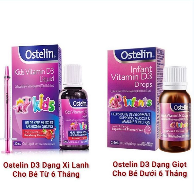 ⚡Vitamin D3 [ÚC] Ostelin kid liquid 20ml và Ostelin Infant Drop 2,4ml