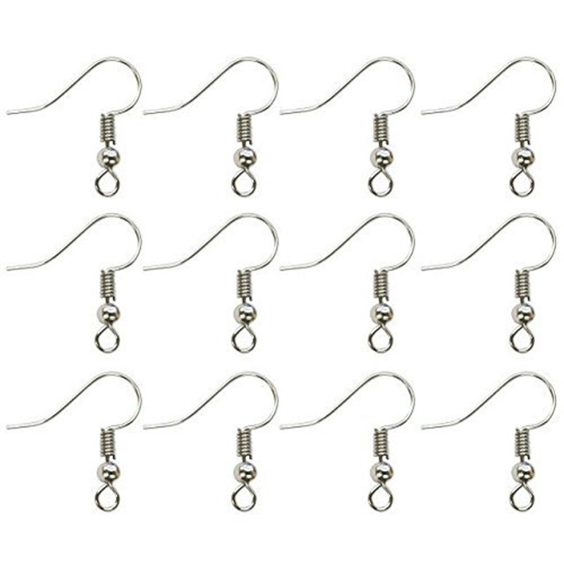 Set 100 móc khuyên tai làm từ kim loại làm trang sức DIY 19mm chất lượng cao