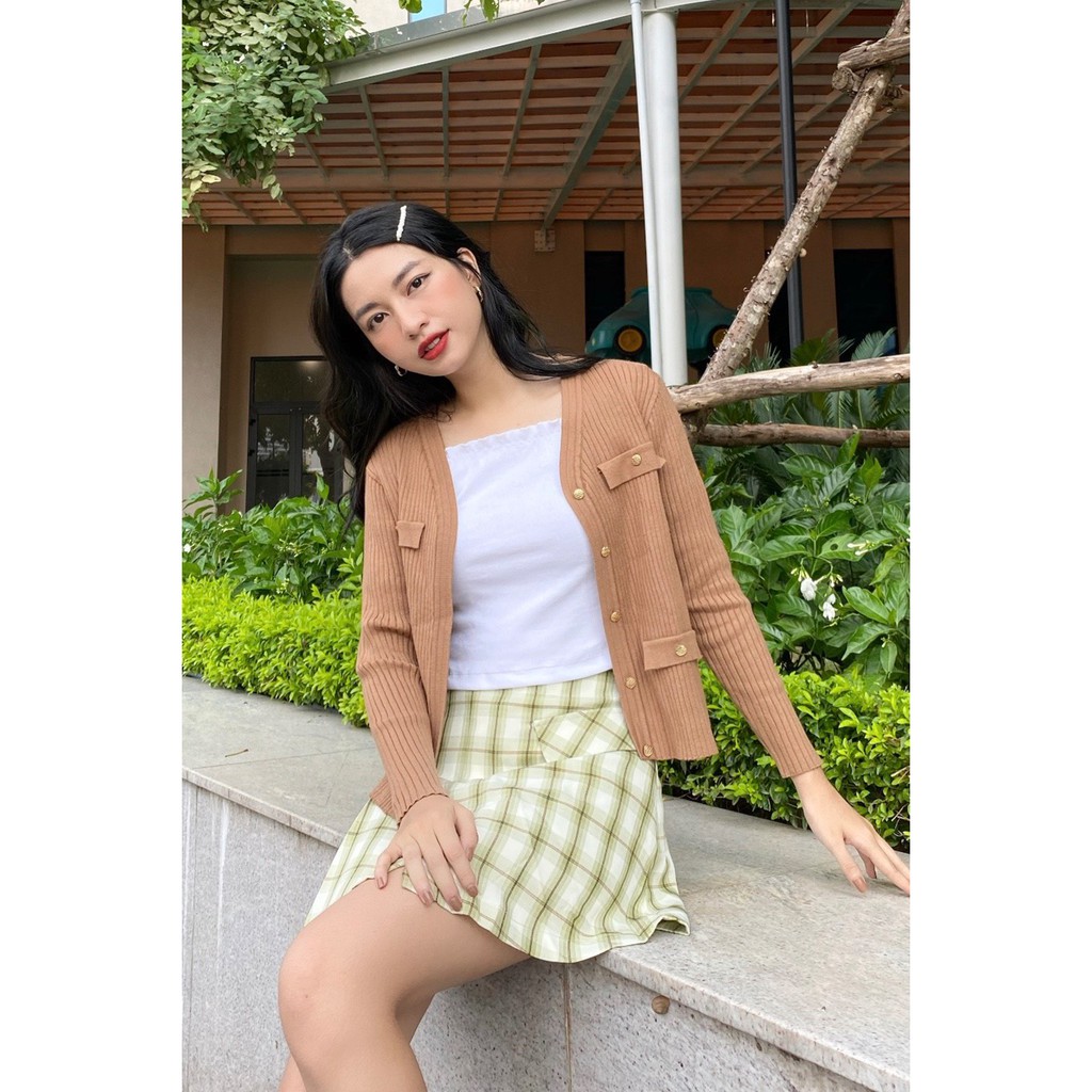 Chân váy chữ a xếp ly 1 bên kẻ caro JAW0443 - 92Wear | BigBuy360 - bigbuy360.vn