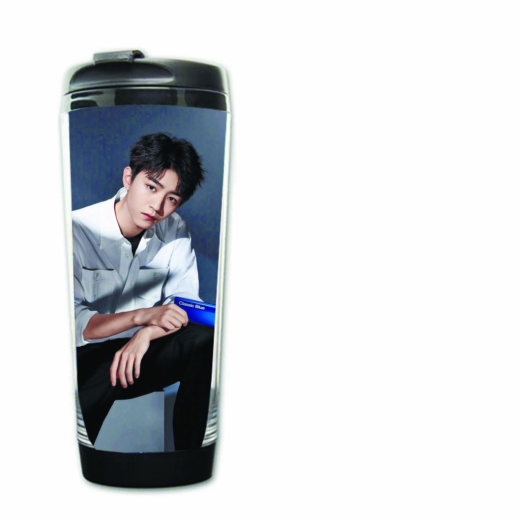 Bình nước IN HÌNH Vương Tuấn Khải TFBoys cốc đựng quà tặng tiện lợi